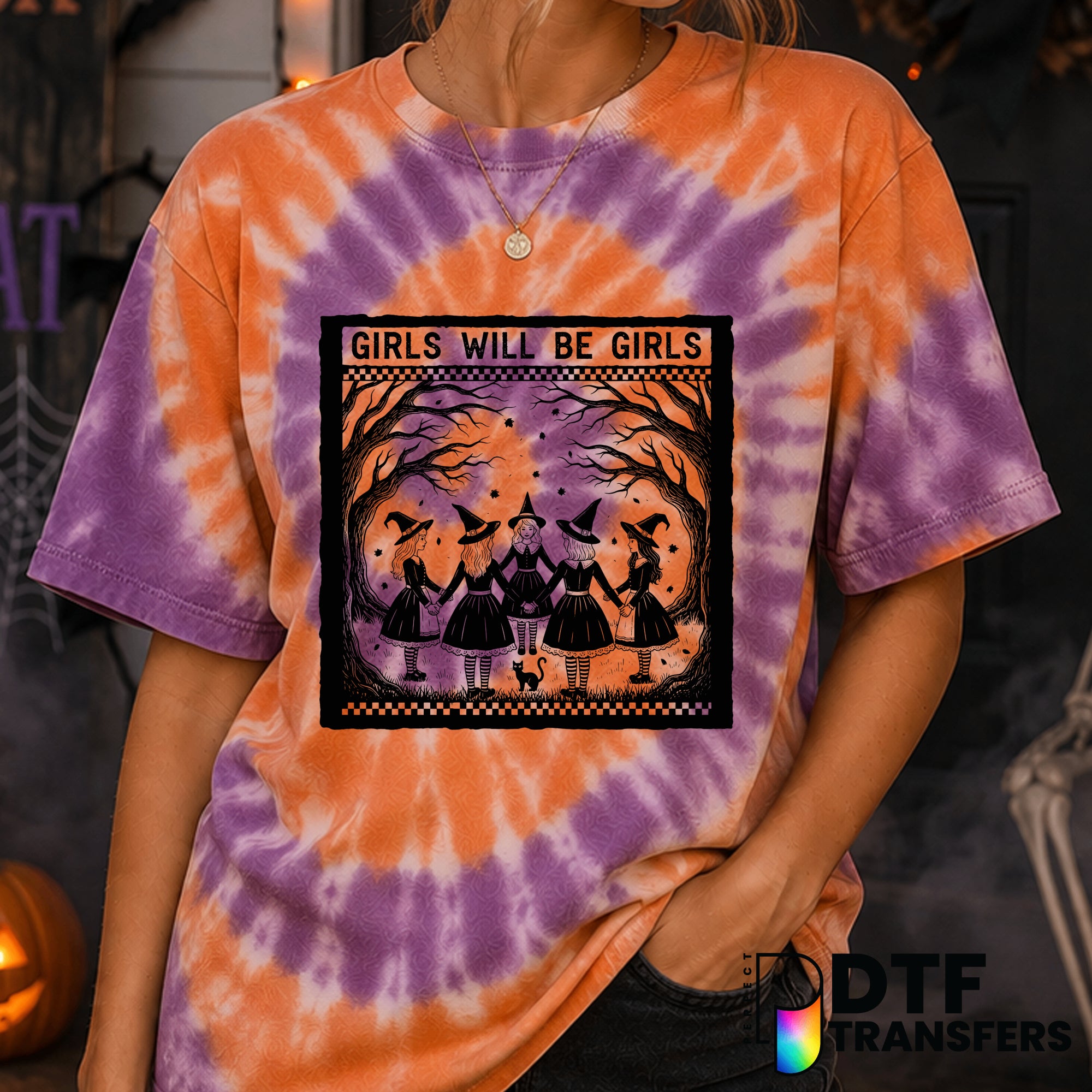Girls Will Be Girls Witch – Halloween DTF Transfer