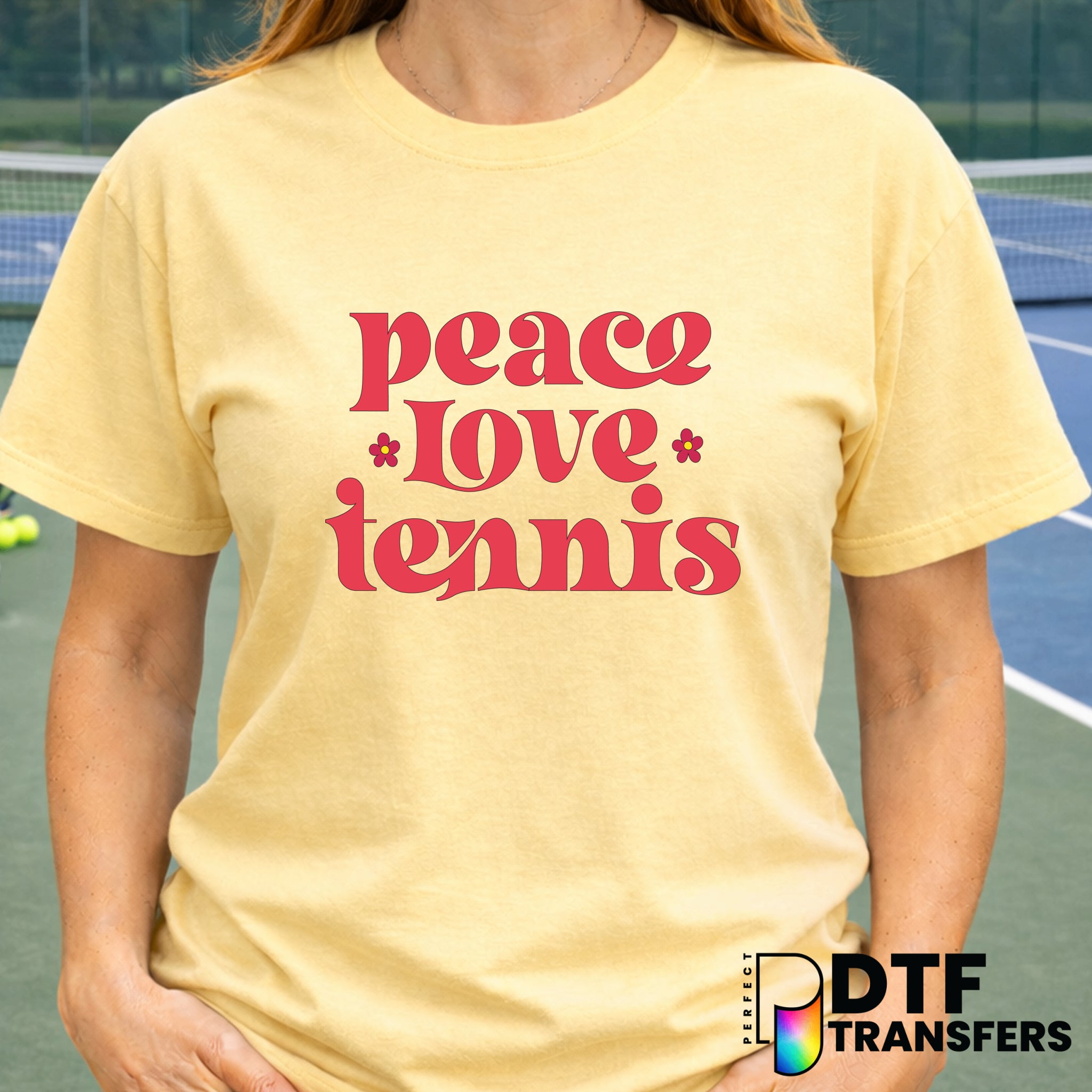 Peace Love Tennis – Tennis DTF Transfer