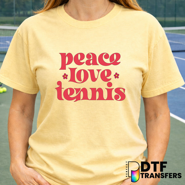 Peace Love Tennis – Tennis DTF Transfer