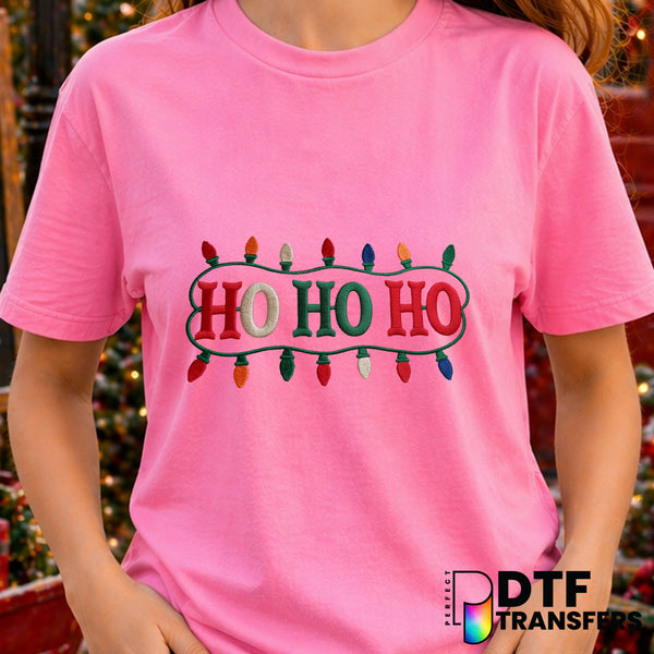 Ho Ho Ho Christmas Lights – Christmas DTF Transfer