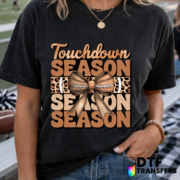 Touchdown Season Coquette Football Bow – Football DTF Transfer