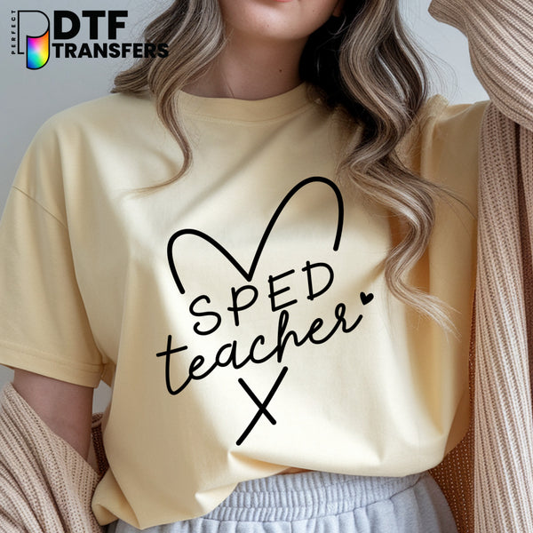 SPED Teacher Simple Heart – Special Education DTF Transfer