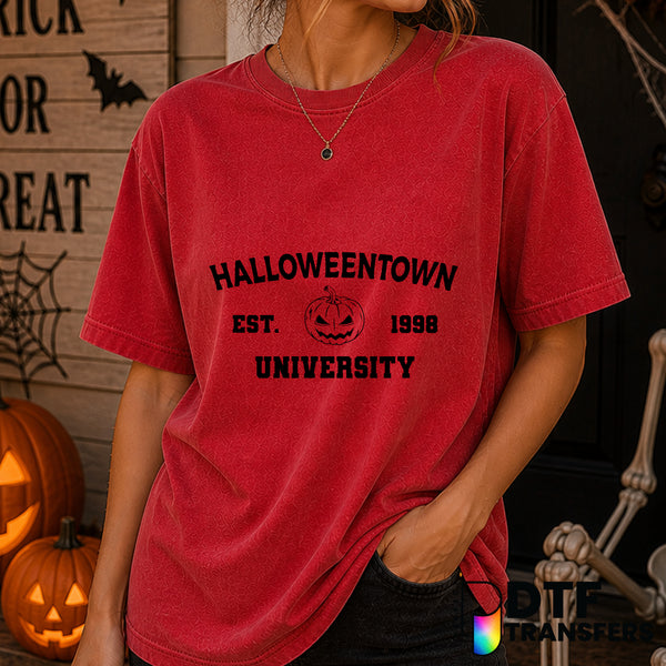 Halloweentown Varsity Pumpkin – Halloween DTF Transfer