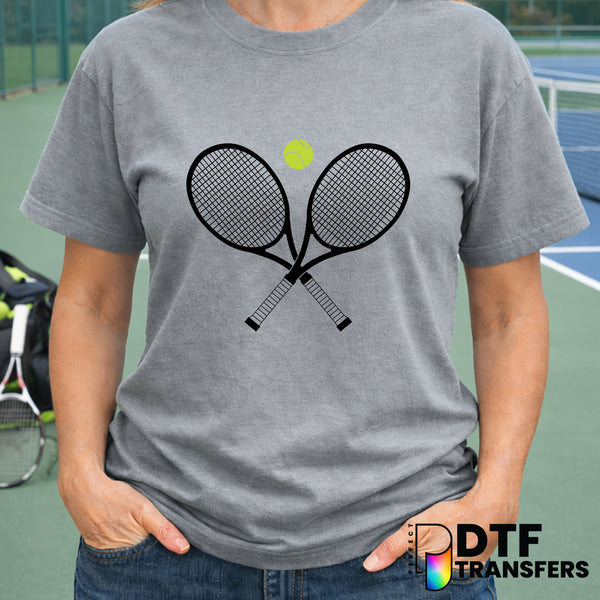 Crossed Tennis Rackets – Tennis DTF Transfer