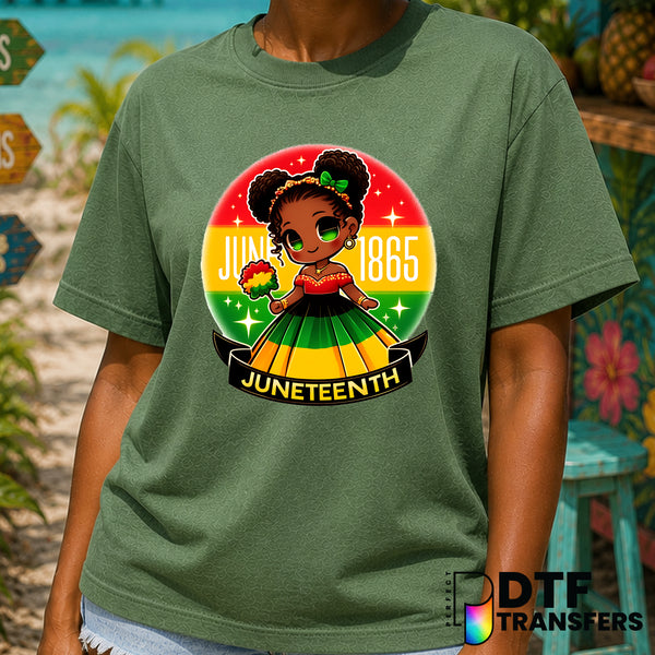Juneteenth Black Princess Silhouette – Black History Month DTF Transfer