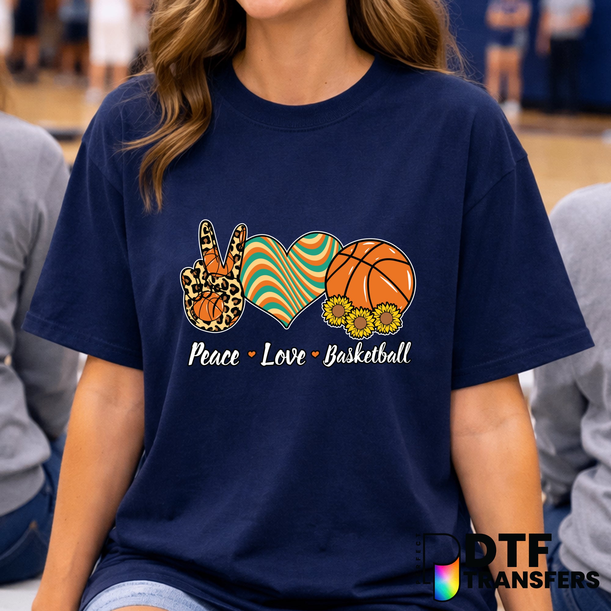 PEACE LOVE BASKETBALL – Basketball DTF Transfer