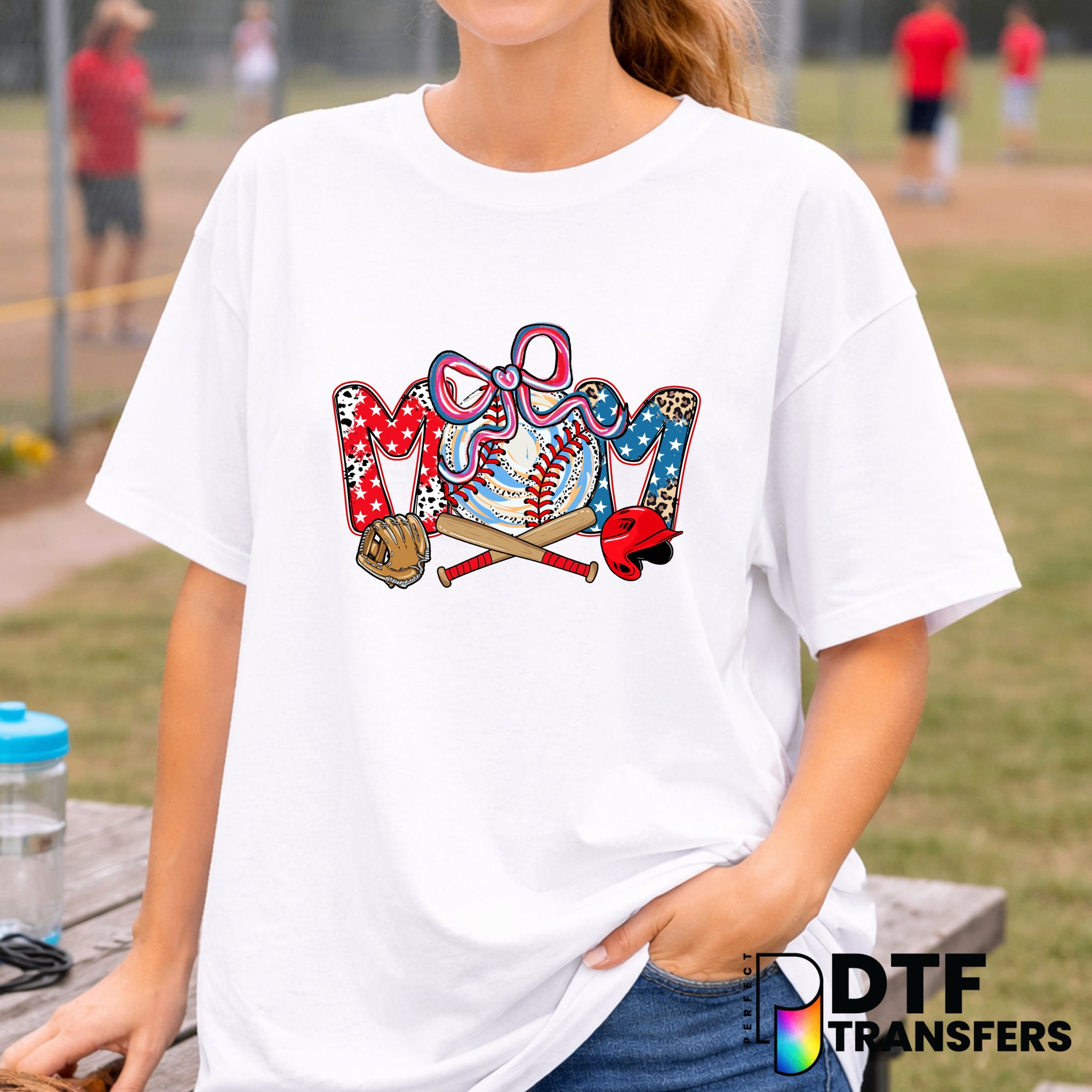 Baseball Mom Coquette Bow Leopard – Baseball DTF Transfer