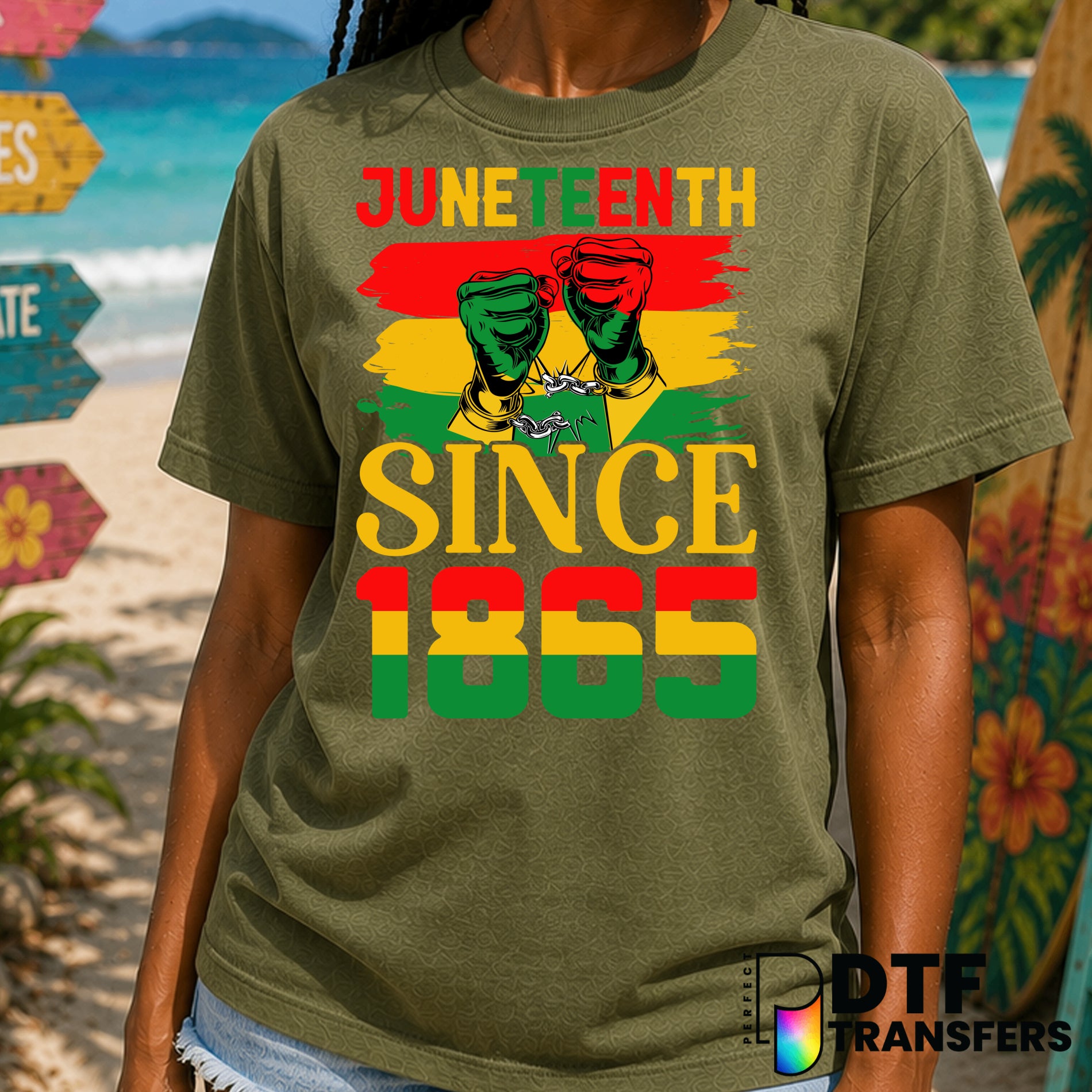 Juneteenth Since 1865 Breaking Chains – Black History Month DTF Transfer