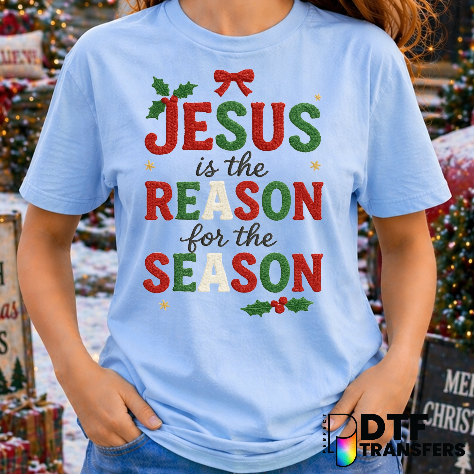 Jesus is the Reason for the Season – Christmas DTF Transfer