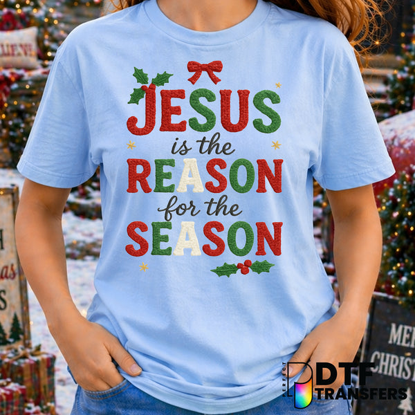 Jesus is the Reason for the Season – Christmas DTF Transfer