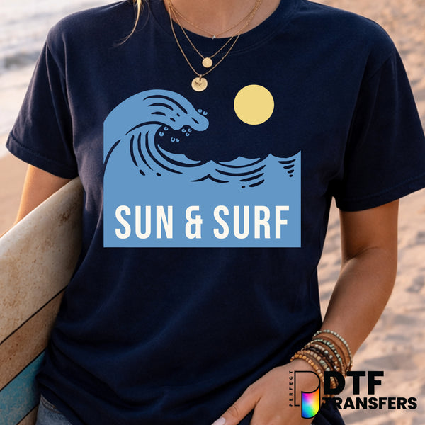 Sun and Surf Waves Surfing – Surfing DTF Transfer