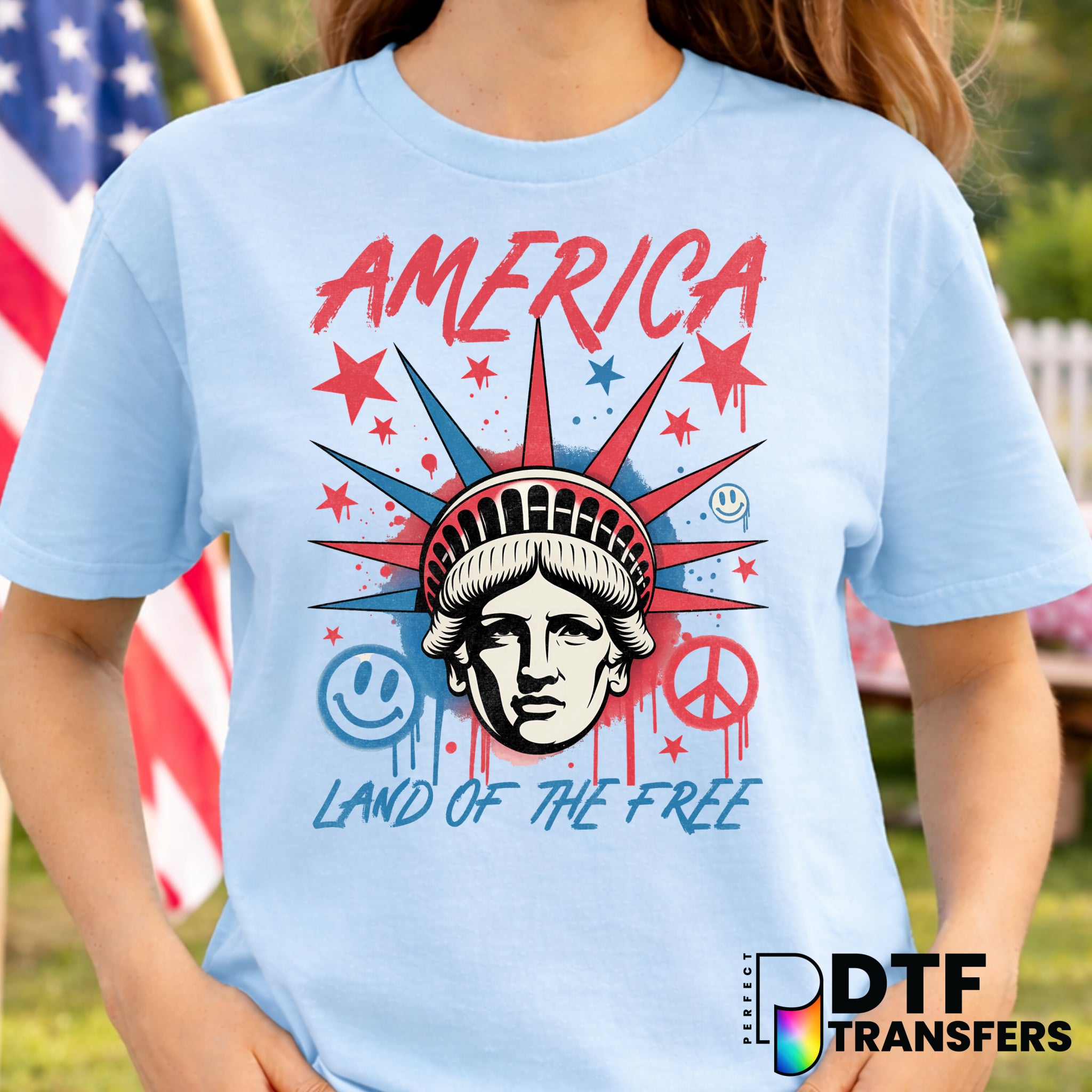 America Land of The Free – Fourth of July DTF Transfer