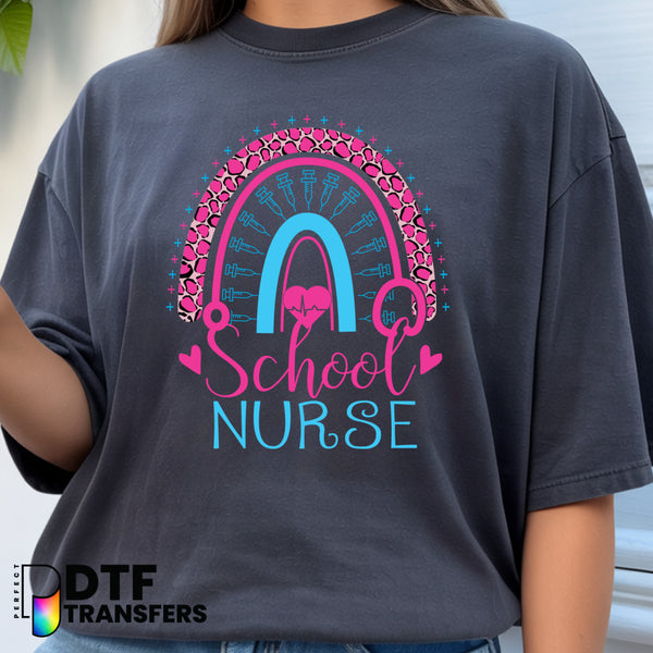 Leopard Rainbow School Nurse – School Nurse DTF Transfer