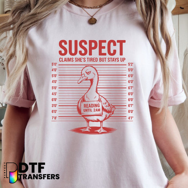 Suspect Reading Until 2am – Teacher DTF Transfer