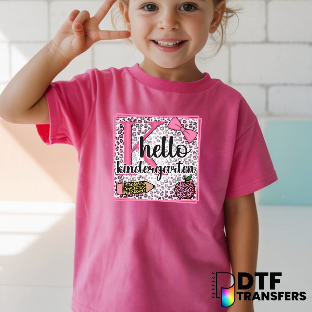 Hello Kindergarten Welcome Back to School – Teacher DTF Transfer