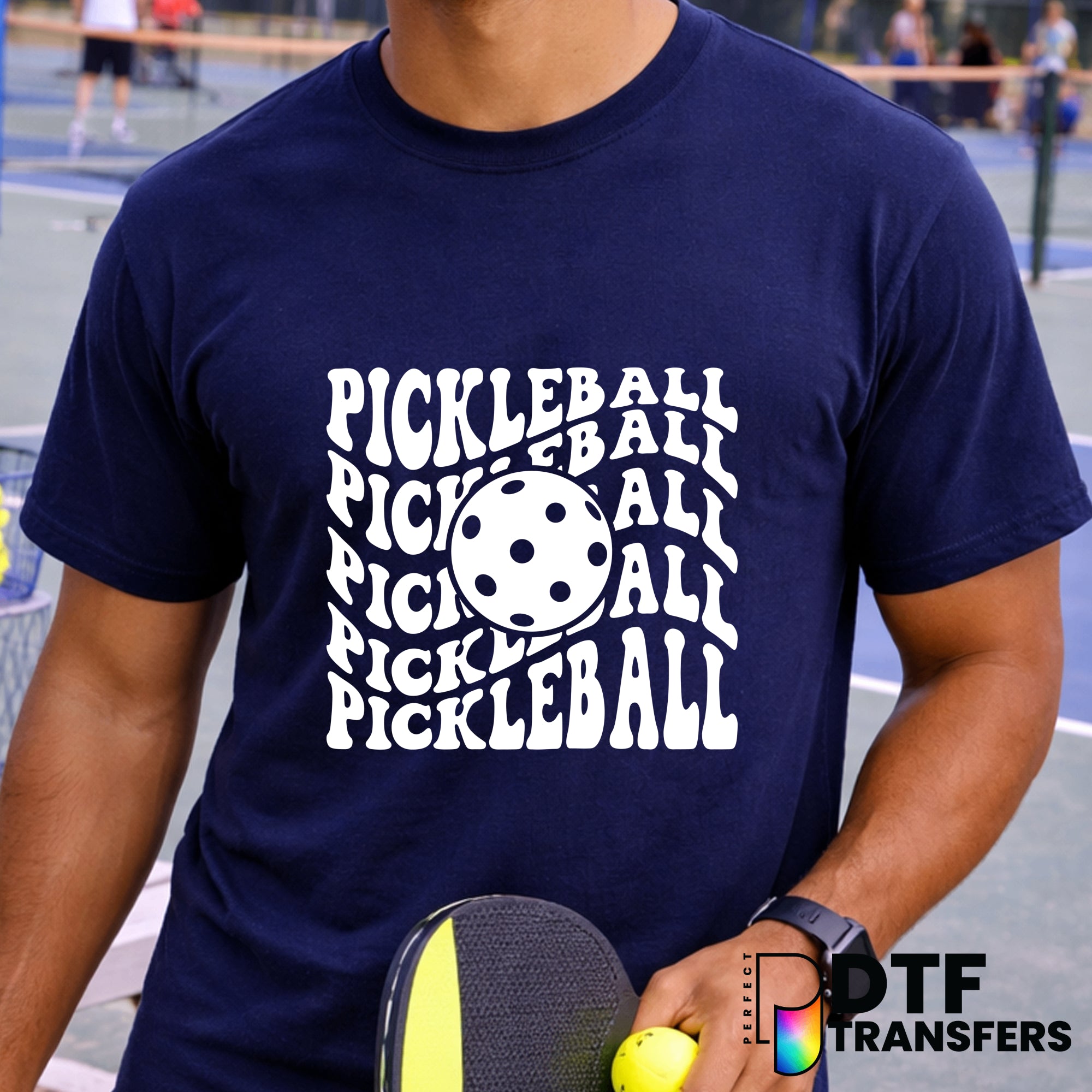 PICKLEBALL Wavy Stacked – Pickleball DTF Transfer