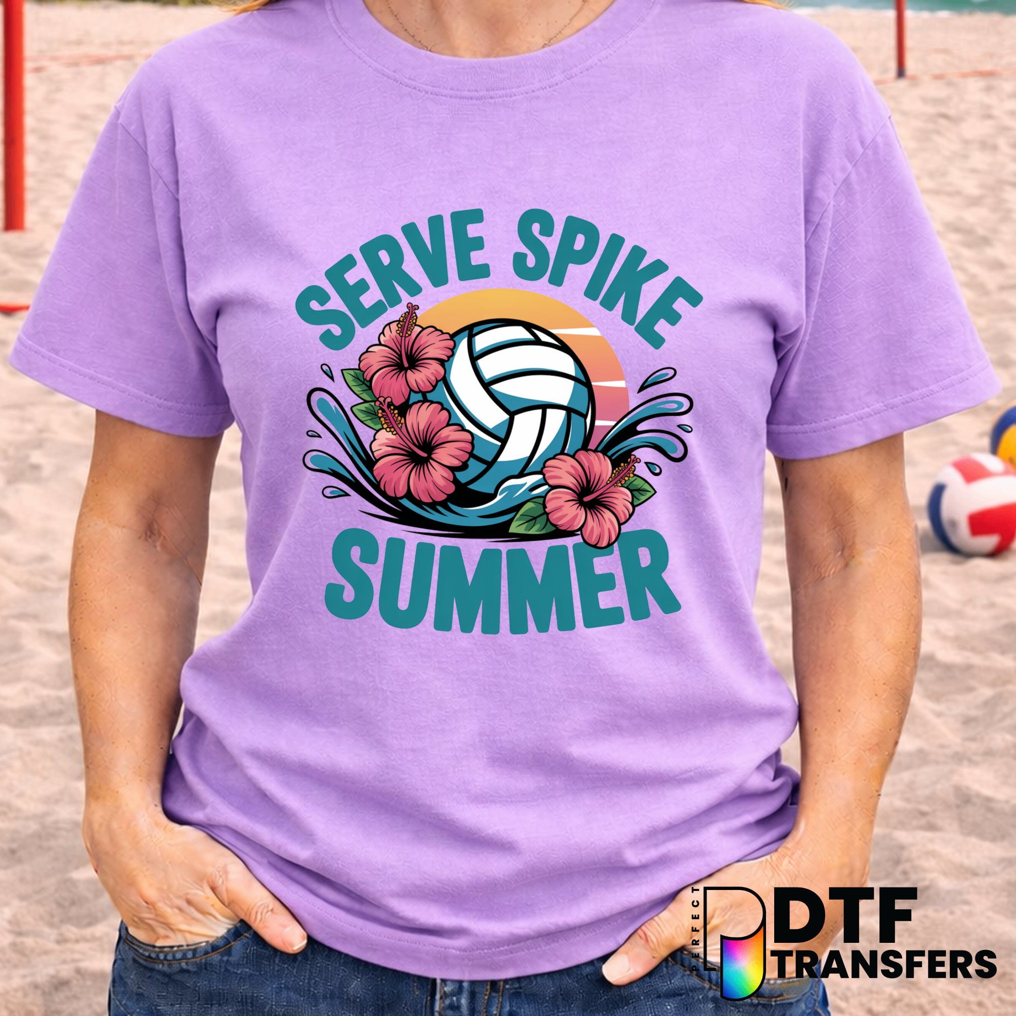 Serve Spike Summer Volleyball – DTF Transfer