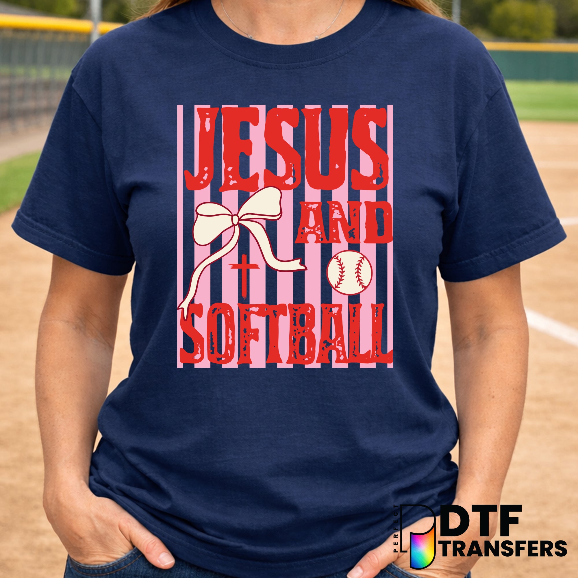 Jesus and Softball – Softball DTF Transfer