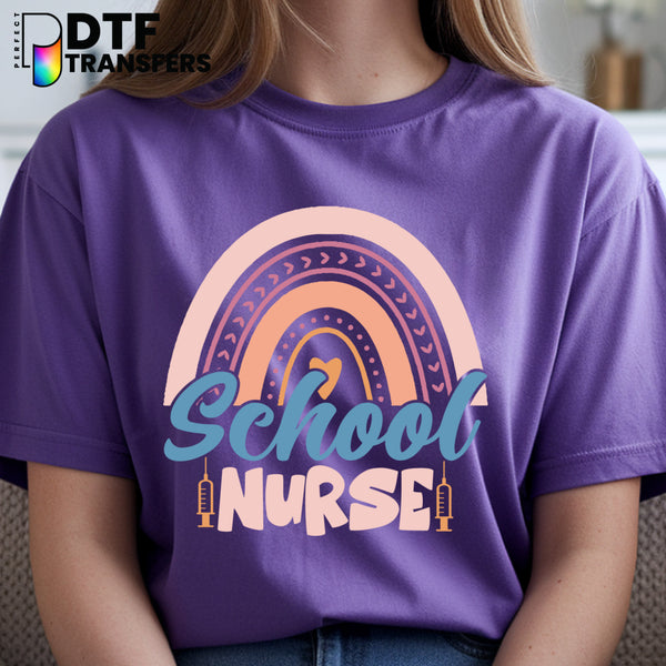 SCHOOL NURSE spreading health + happiness – School Nurse DTF Transfer