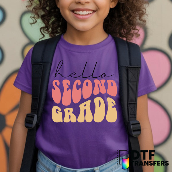 Hello Second Grade Welcome Back to School – Teacher DTF Transfer