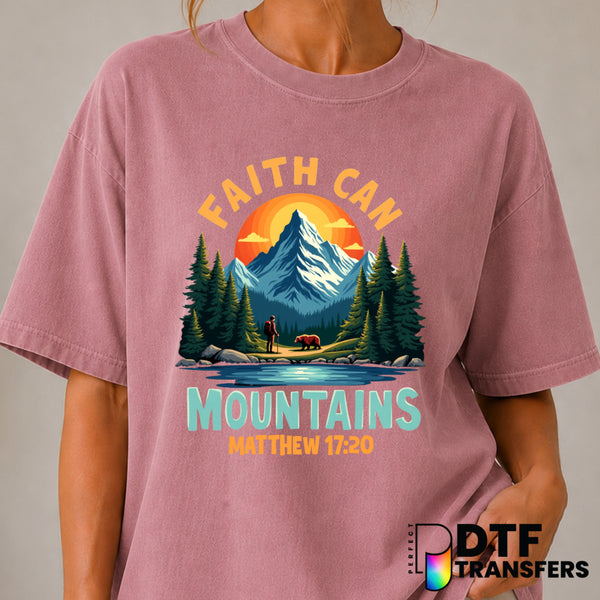 Faith Can Move Mountains – Hiking DTF Transfer (view 2 of 2) – by Perfect DTF Transfers – Premade DTF Transfers – Hiking,...