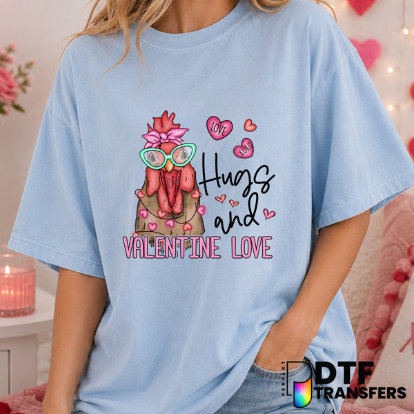 Farm Animal Chicken – Valentine's Day DTF Transfer (view 1 of 2) – by Perfect DTF Transfers – Premade DTF Transfers – Vale...