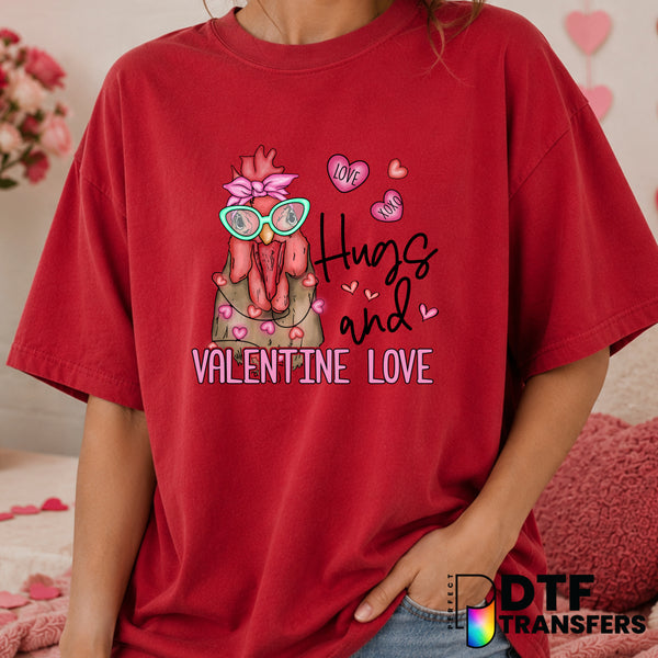 Farm Animal Chicken – Valentine's Day DTF Transfer (view 2 of 2) – by Perfect DTF Transfers – Premade DTF Transfers – Vale...