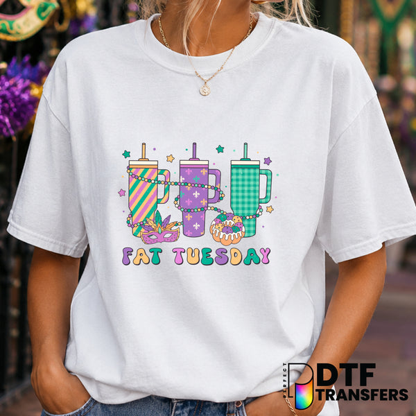 FAT TUESDAY – Mardi Gras DTF Transfer (view 1 of 2) – by Perfect DTF Transfers – Premade DTF Transfers – Mardi Gras, Festival