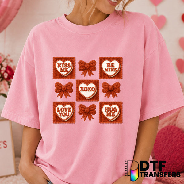Faux Crochet Candy Heart – Valentine's Day DTF Transfer (view 2 of 2) – by Perfect DTF Transfers – Premade DTF Transfers –...