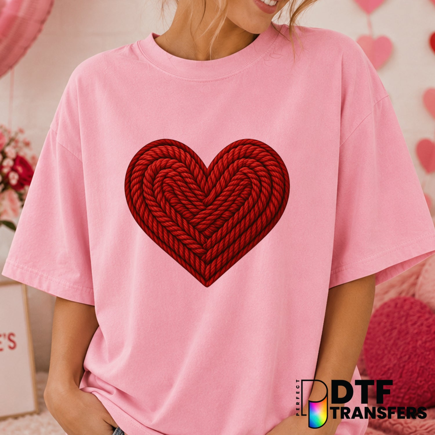 Faux Real – Valentine's Day DTF Transfer (view 1 of 2) – by Perfect DTF Transfers – Premade DTF Transfers – Valentine's Da...