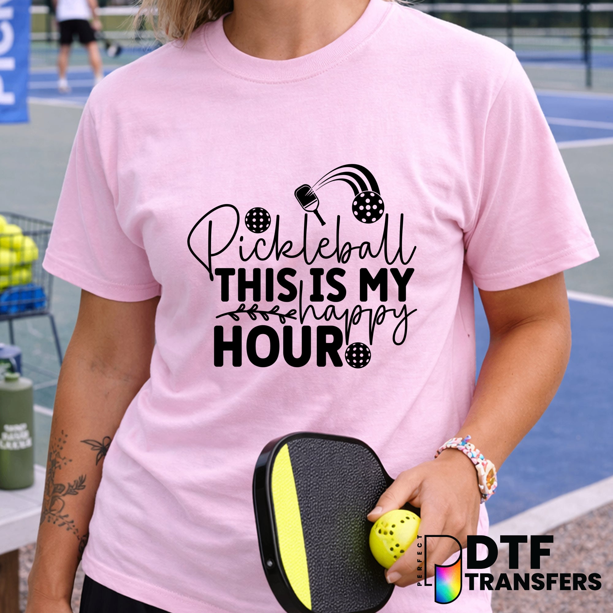 Pickleball Is My Happy Hour – Pickleball DTF Transfer