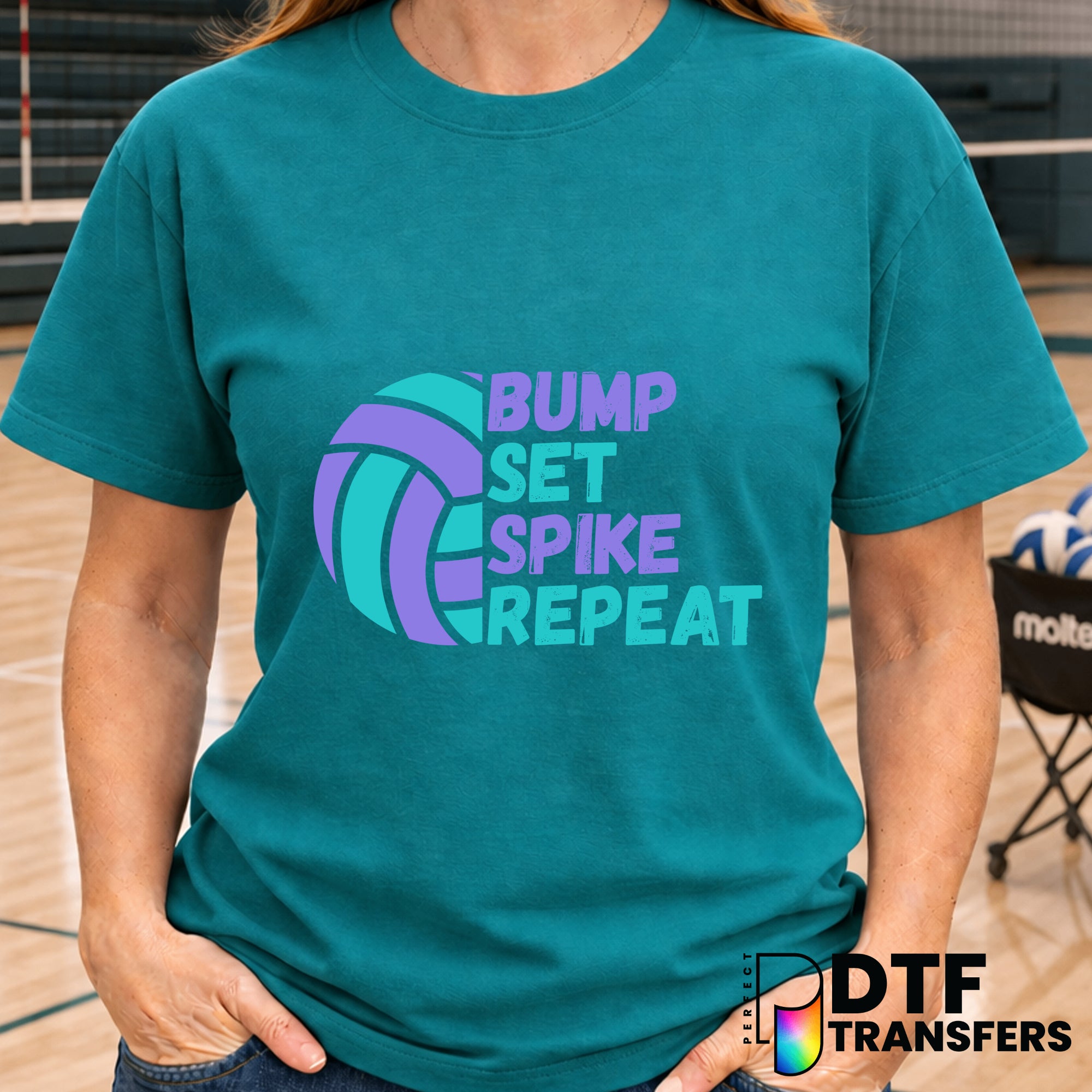 BUMP SET SPIKE REPEAT – Volleyball DTF Transfer