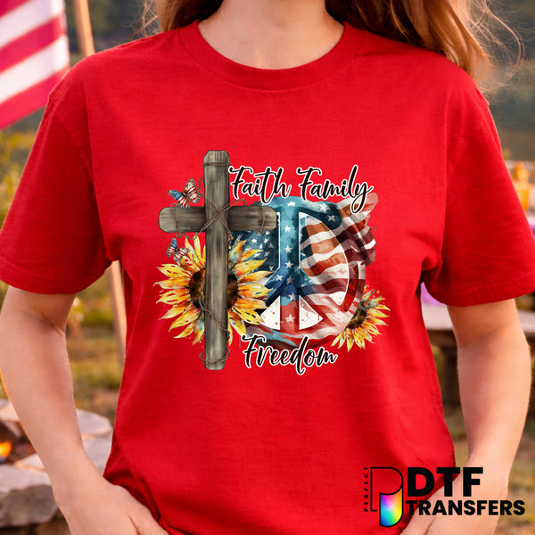 "Faith Family Freedom" – Fourth of July DTF Transfer