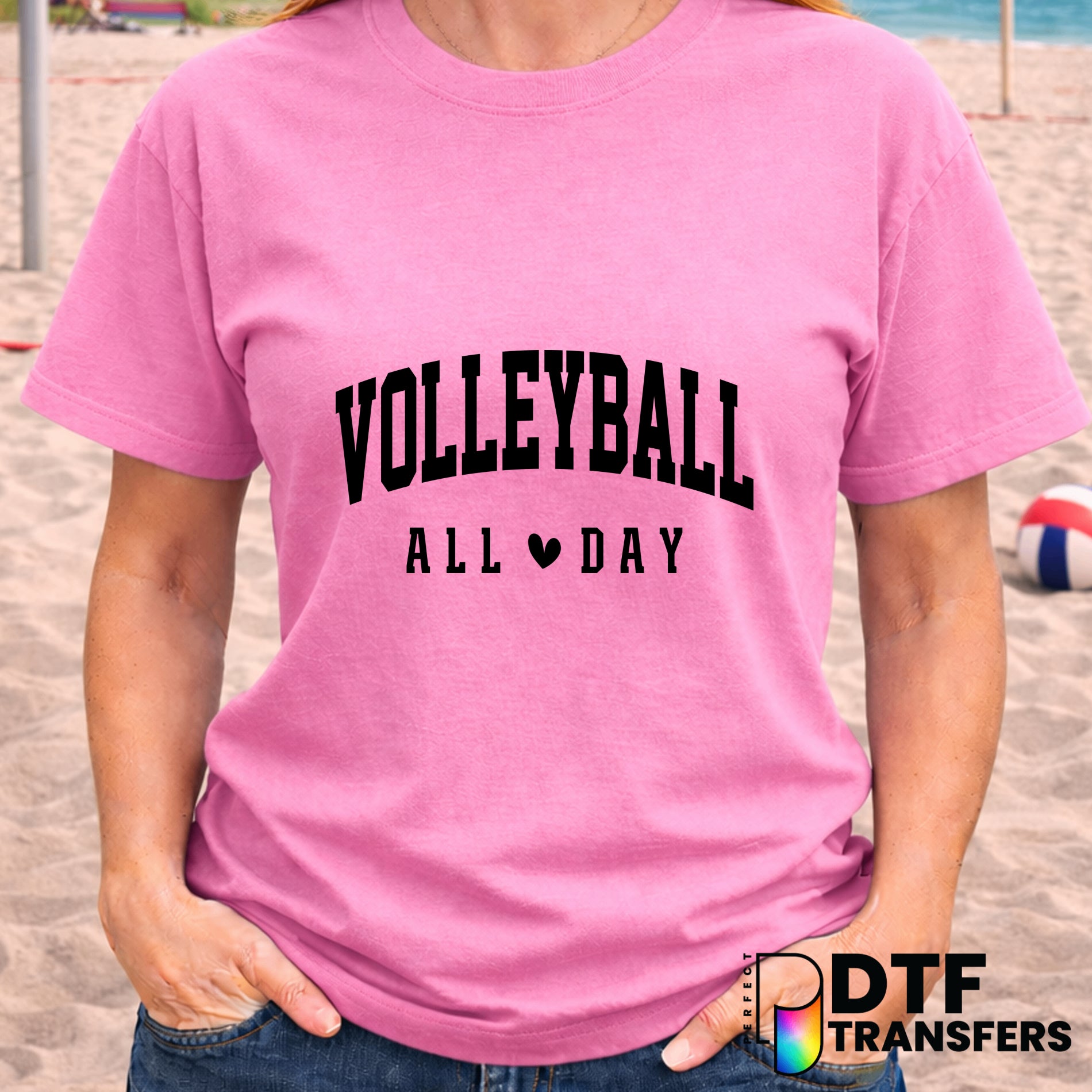 Volleyball All Day – Volleyball DTF Transfer