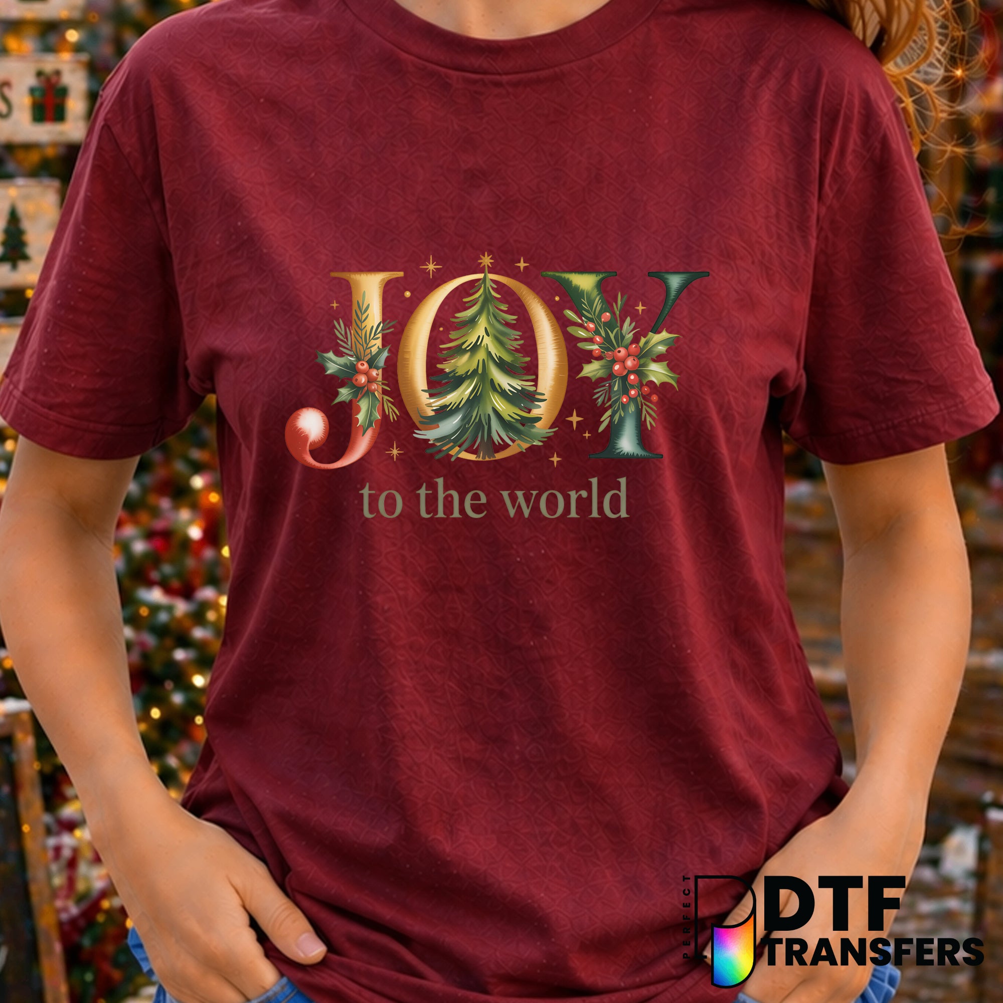Joy To The World – Christmas DTF Transfer