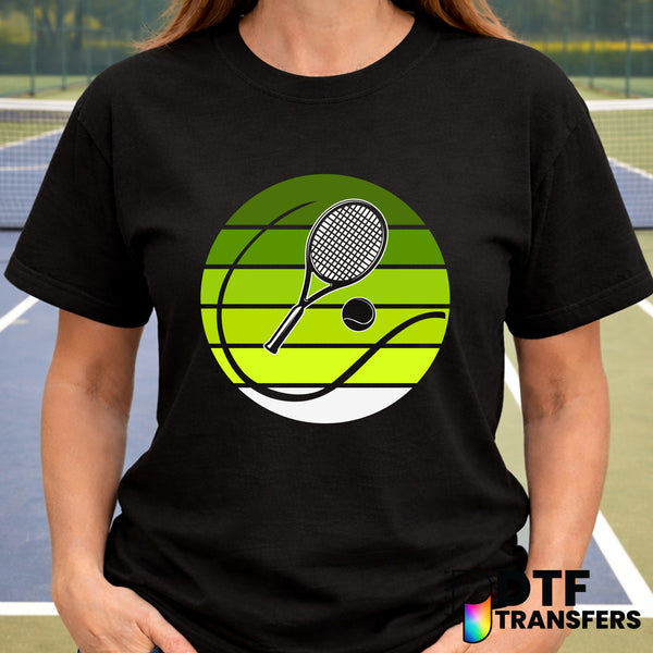 Retro Gradient Tennis Ball Racket – Tennis DTF Transfer