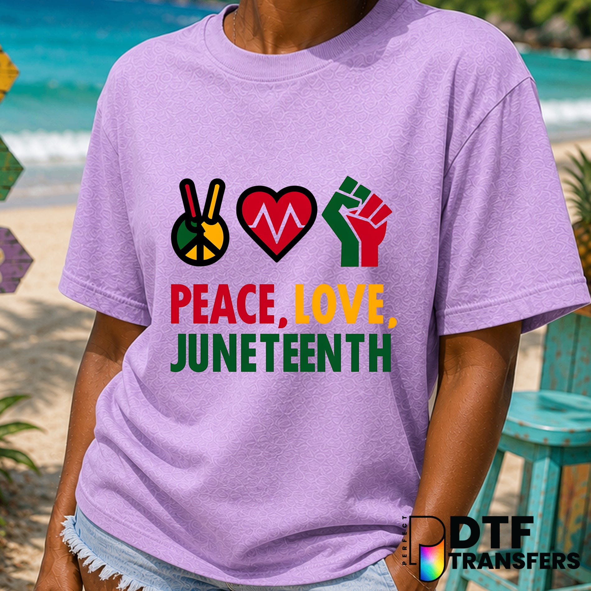 Peace Love Juneteenth Black History Month – DTF Transfer