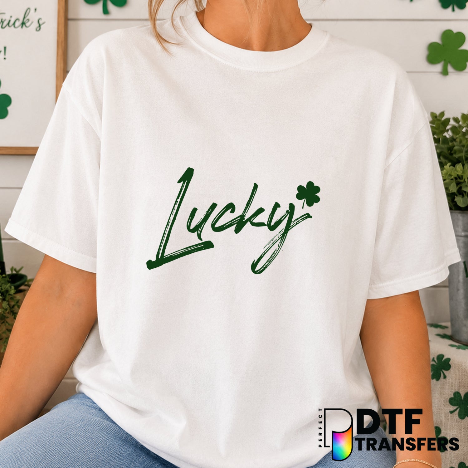 Feeling Lucky – St. Patrick's Day DTF Transfer (view 1 of 2) – by Perfect DTF Transfers – Premade DTF Transfers – St. Patr...
