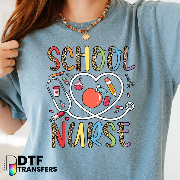 SCHOOL NURSE Text – School Nurse DTF Transfer
