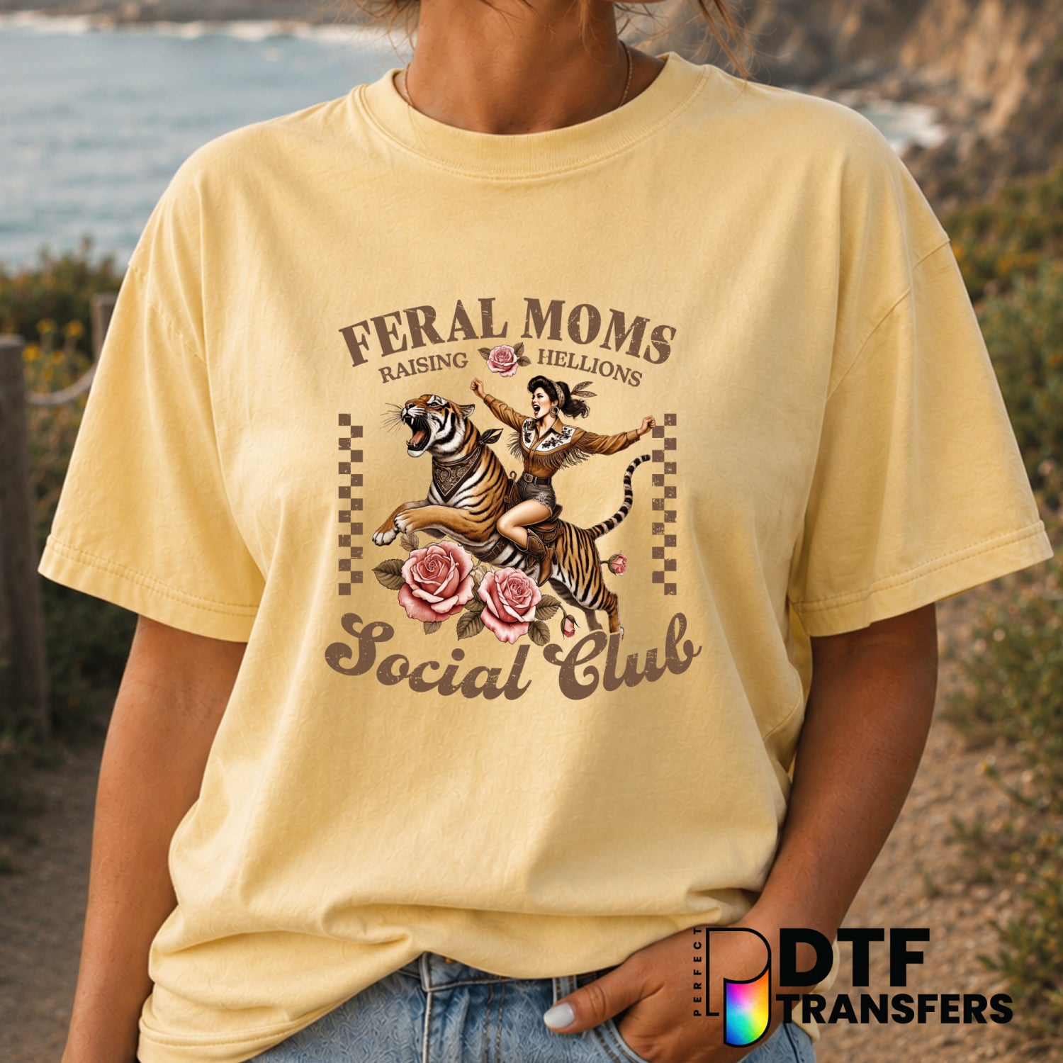 Feral Mom Social Club – Mother's Day DTF Transfer (view 1 of 2) – by Perfect DTF Transfers – Premade DTF Transfers – Mothe...