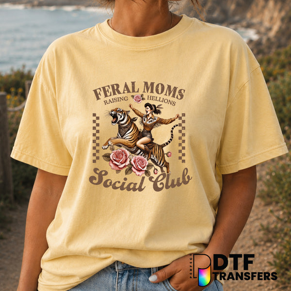 Feral Mom Social Club – Mother's Day DTF Transfer (view 1 of 2) – by Perfect DTF Transfers – Premade DTF Transfers – Mothe...
