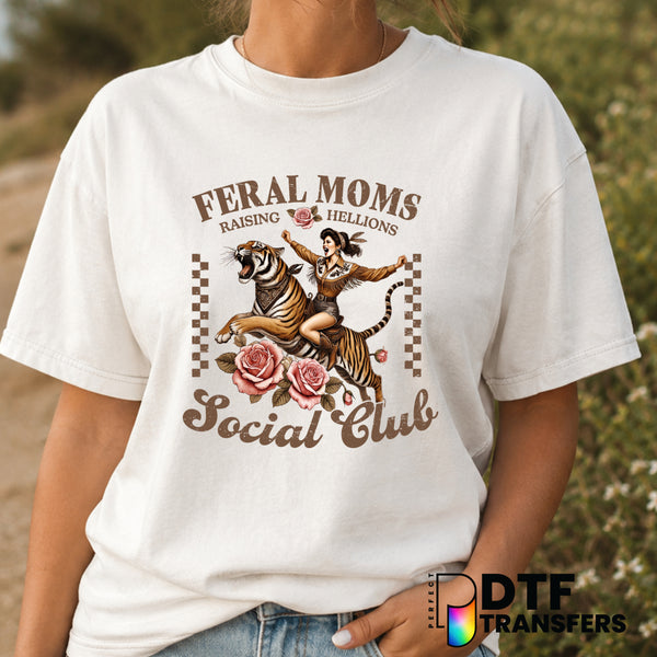 Feral Mom Social Club – Mother's Day DTF Transfer (view 2 of 2) – by Perfect DTF Transfers – Premade DTF Transfers – Mothe...