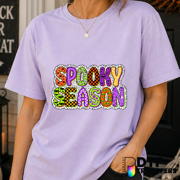 Ghost with Witch Hat and Pumpkin – Halloween DTF Transfer