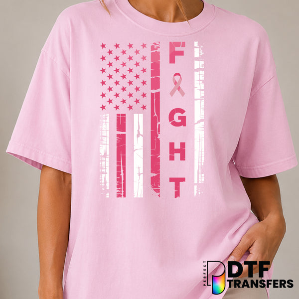 FIGHT – Cancer Awareness DTF Transfer (view 1 of 2) – by Perfect DTF Transfers – Premade DTF Transfers – Cancer Awareness,...