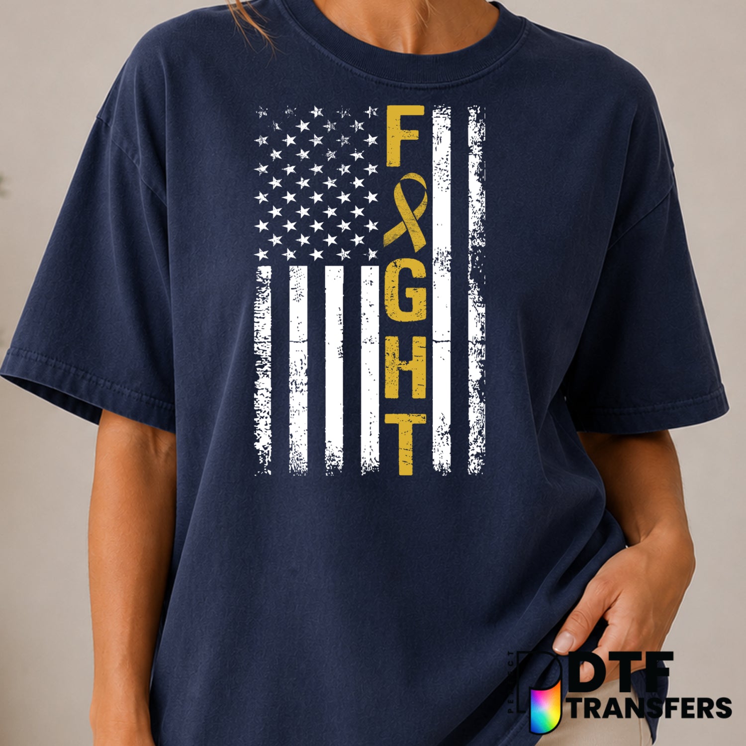 Fight Childhood Cancer – Cancer Awareness DTF Transfer (view 2 of 2) – by Perfect DTF Transfers – Premade DTF Transfers –...