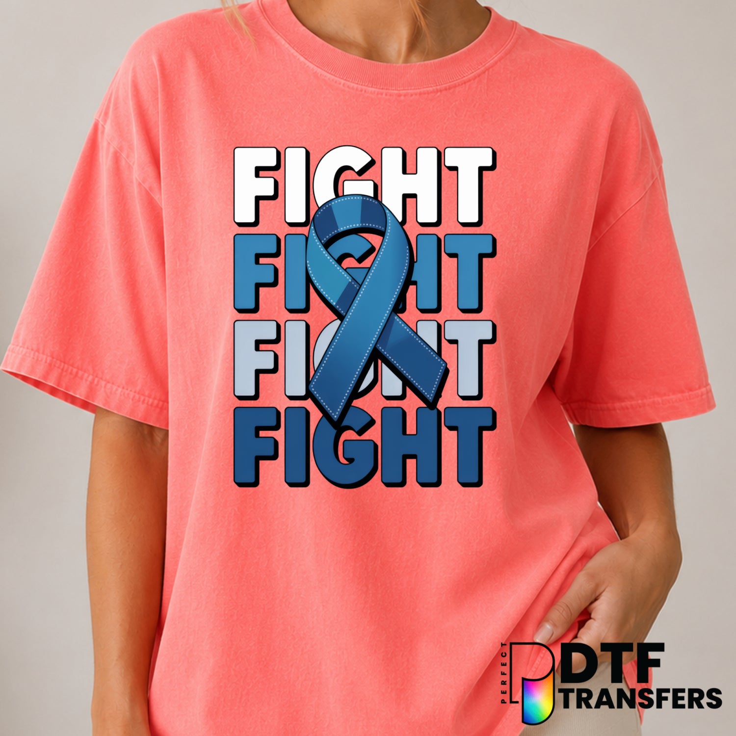 Fight – Diabetes Awareness DTF Transfer (view 1 of 2) – by Perfect DTF Transfers – Premade DTF Transfers – Diabetes Awaren...