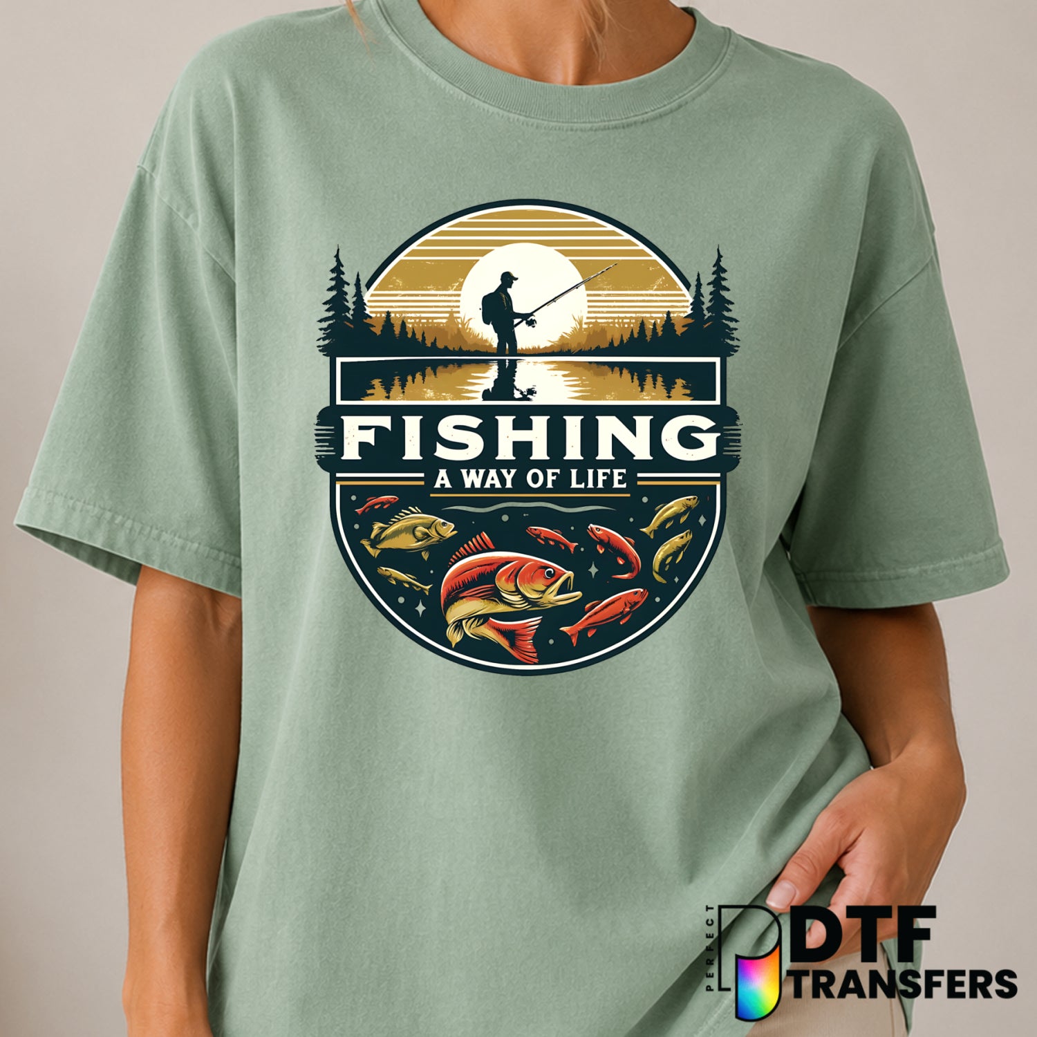 FISHING A WAY OF LIFE – Fishing DTF Transfer (view 2 of 2) – by Perfect DTF Transfers – Premade DTF Transfers – Fishing, O...