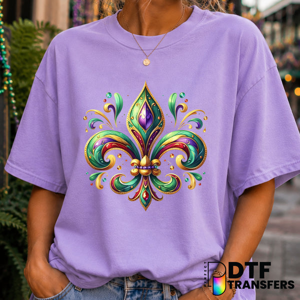 Fleur De Lis Jewels – Mardi Gras DTF Transfer (view 2 of 2) – by Perfect DTF Transfers – Premade DTF Transfers – Mardi Gra...