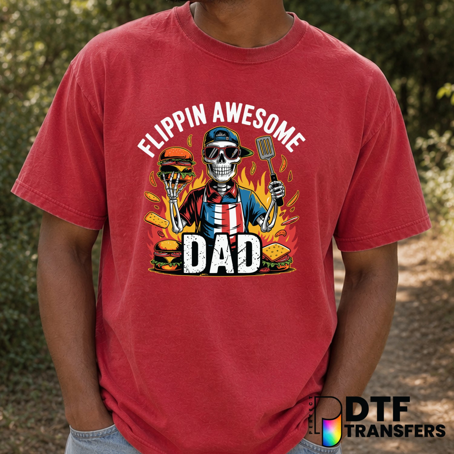 FLIPPIN' AWESOME DAD – Father's Day DTF Transfer (view 1 of 2) – by Perfect DTF Transfers – Premade DTF Transfers – Father...