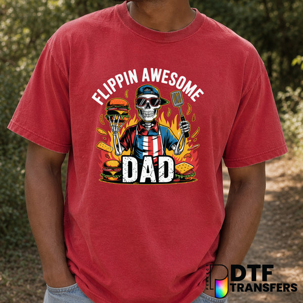 FLIPPIN' AWESOME DAD – Father's Day DTF Transfer (view 1 of 2) – by Perfect DTF Transfers – Premade DTF Transfers – Father...